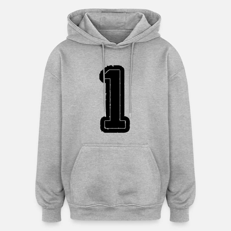 1 - Sweat à capuche oversize unisexe - gris chiné