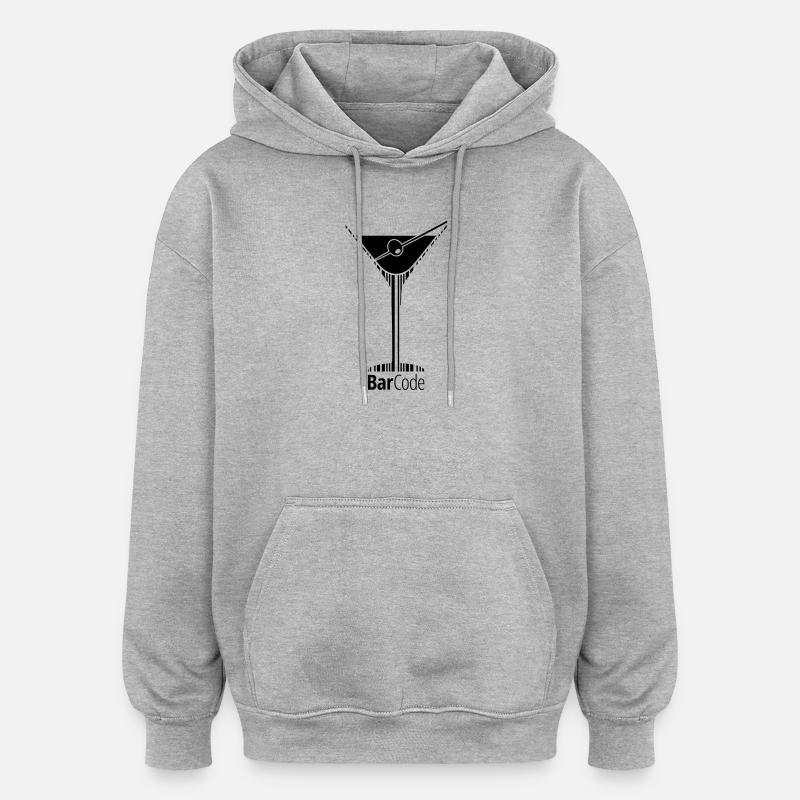 BarCode Martini - Sweat à capuche oversize unisexe - gris chiné