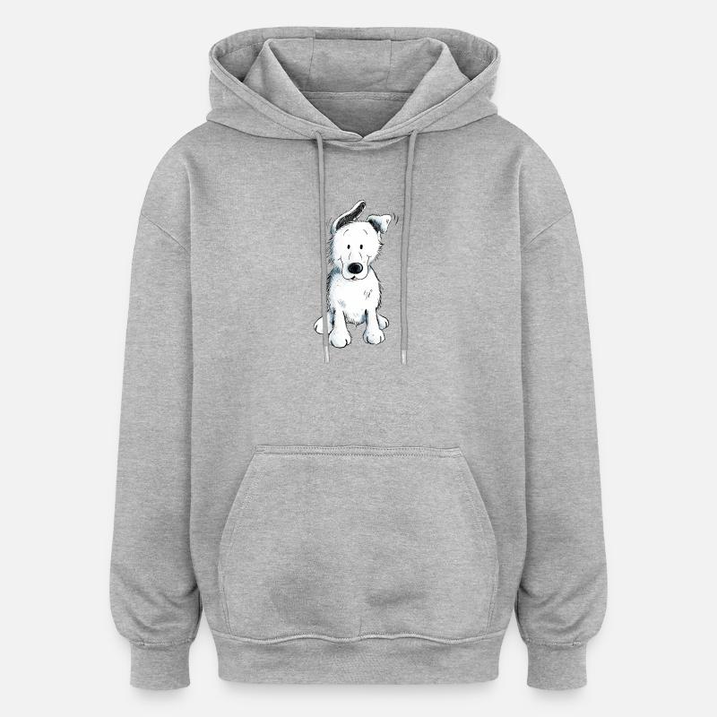 Weißer Schäferhund | Schweizer Schäferhund - Oversized Unisex Hoodie - Grau meliert