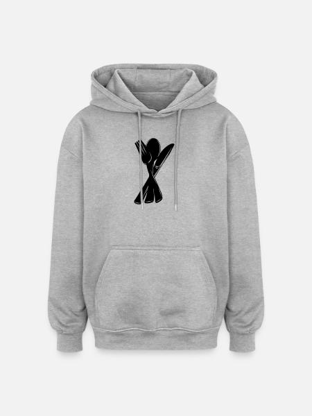 Knife fork and spoon - Oversized Unisex Hoodie - heather grey
