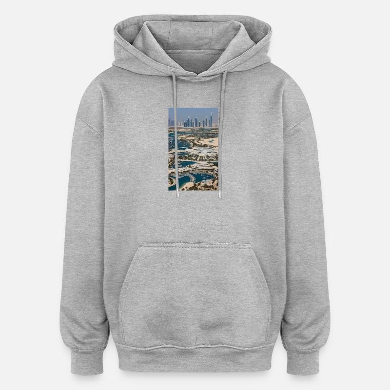 abu dhabi Abou Dabi - Sweat à capuche oversize unisexe - gris chiné