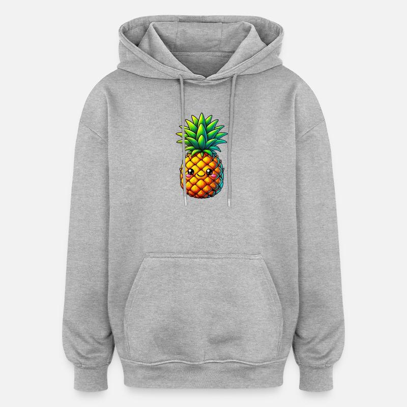 Ananas - Sweat à capuche oversize unisexe - gris chiné