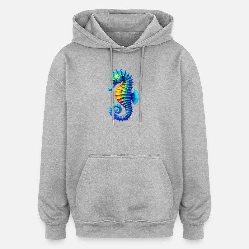 Seepferdchen - Oversized Unisex Hoodie - Grau meliert