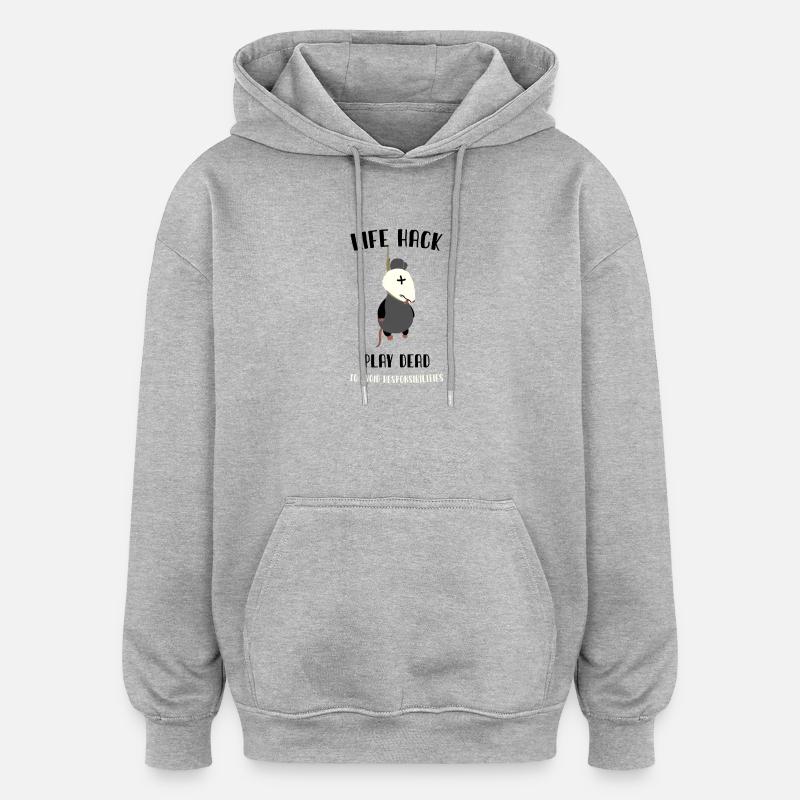 Astuce de la vie - Sweat à capuche oversize unisexe - gris chiné