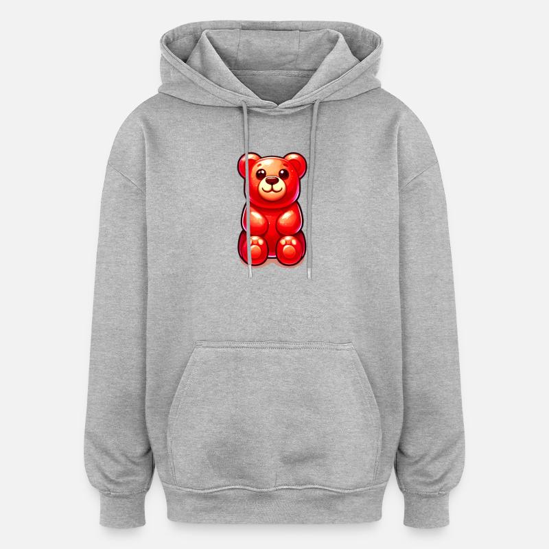 Nounours - Sweat à capuche oversize unisexe - gris chiné