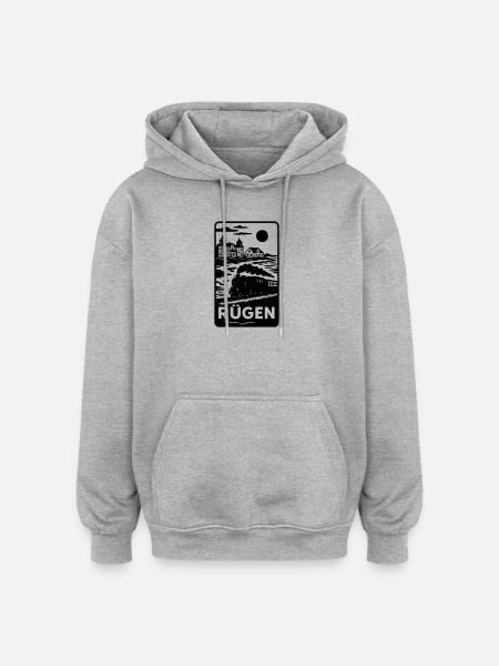 Rügen Insel Urlaub Erholung - Oversized Unisex Hoodie - Grau meliert