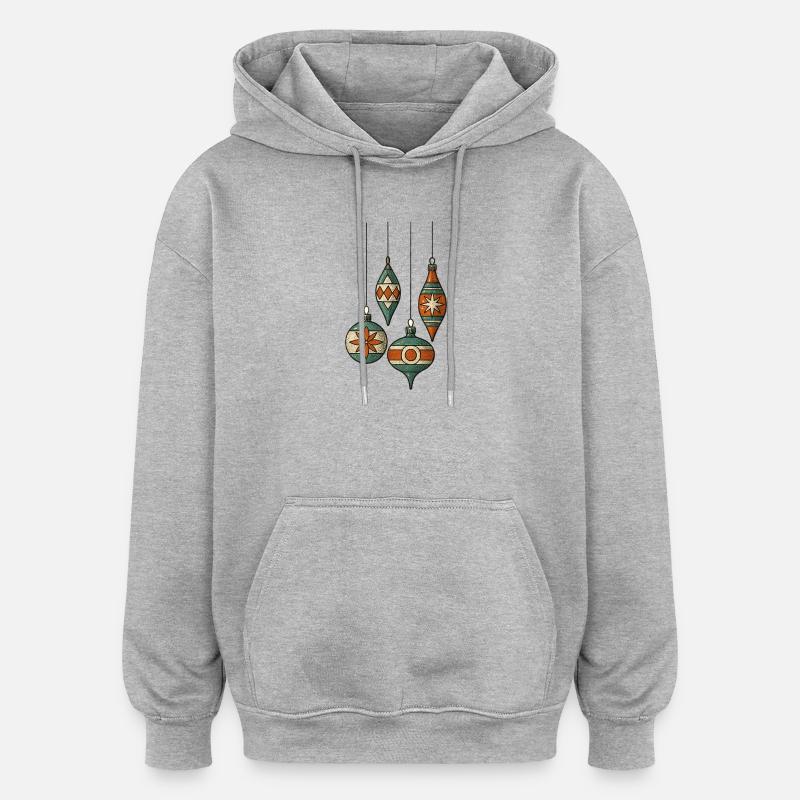 Julekuler - God jul - Oversized unisex-hettegenser - gråmelert