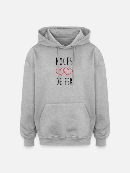 Eiserne Hochzeit: 41 Jahre Ehe - Oversized Unisex Hoodie - Grau meliert