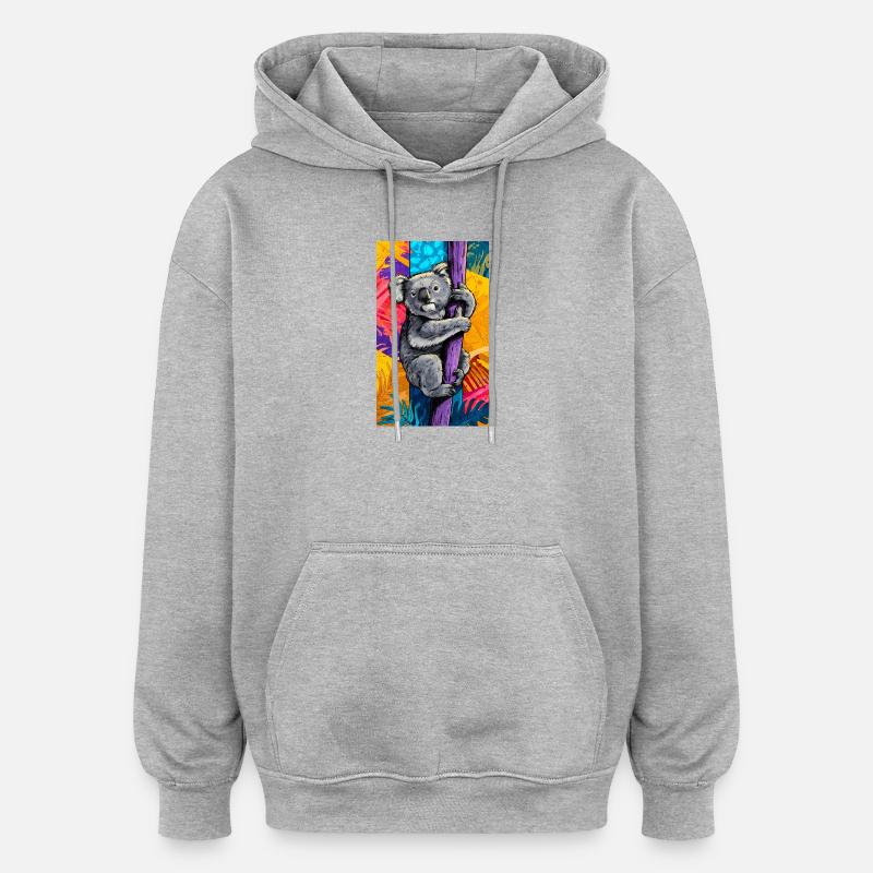 Koala - Sweat à capuche oversize unisexe - gris chiné