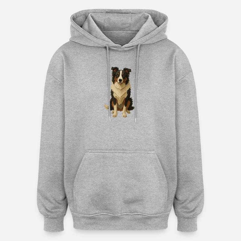 Colley de papier couché - Sweat à capuche oversize unisexe - gris chiné