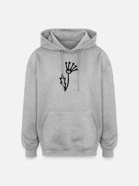 Blume 2 - Oversized Unisex Hoodie - Grau meliert