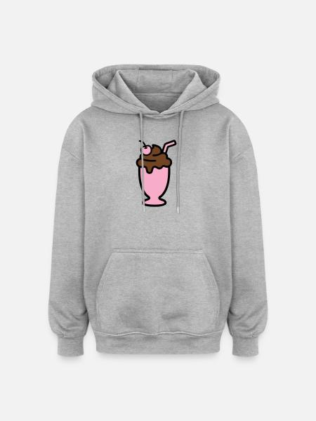 Milchshake Eiscreme Icon - Oversized Unisex Hoodie - heather grey