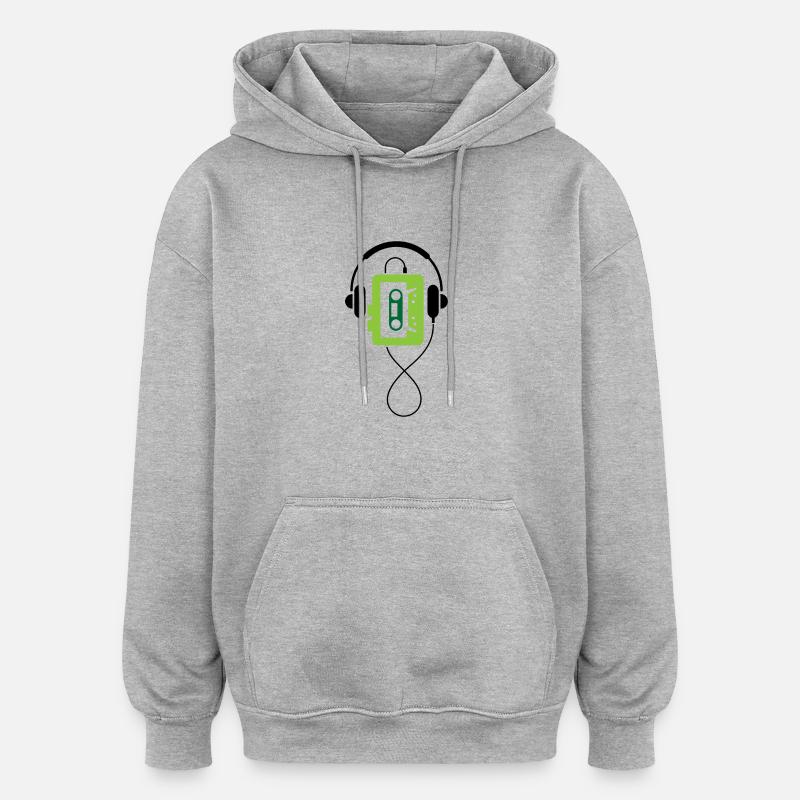 Un Walkman classique - Sweat à capuche oversize unisexe - gris chiné