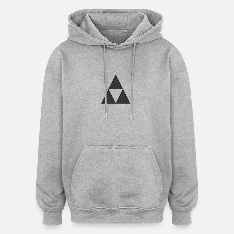 tri-force - Sweat à capuche oversize unisexe - gris chiné