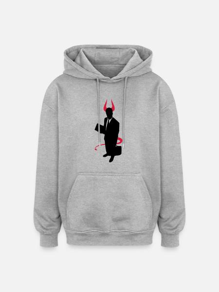 Business Devil - Oversized Unisex Hoodie - heather grey