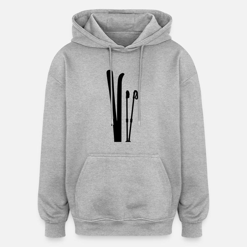 Ski - Sweat à capuche oversize unisexe - gris chiné