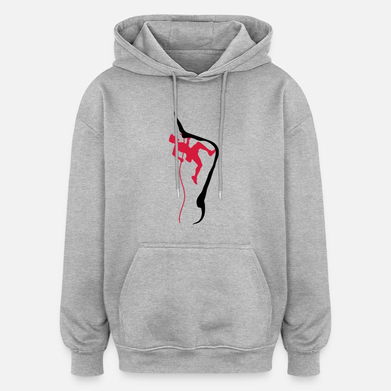Klettern seil bergsteiger - Oversized Unisex Hoodie - Grau meliert