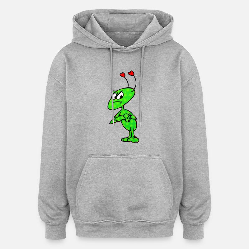 « Grummel-Trine » - Aimez-moi! - Sweat à capuche oversize unisexe - gris chiné