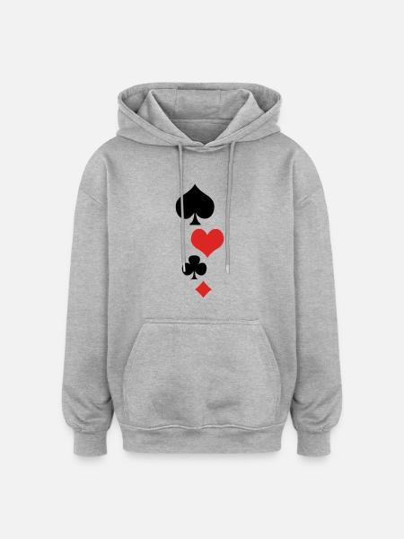 Cards 1 - Oversized Unisex Hoodie - heather grey