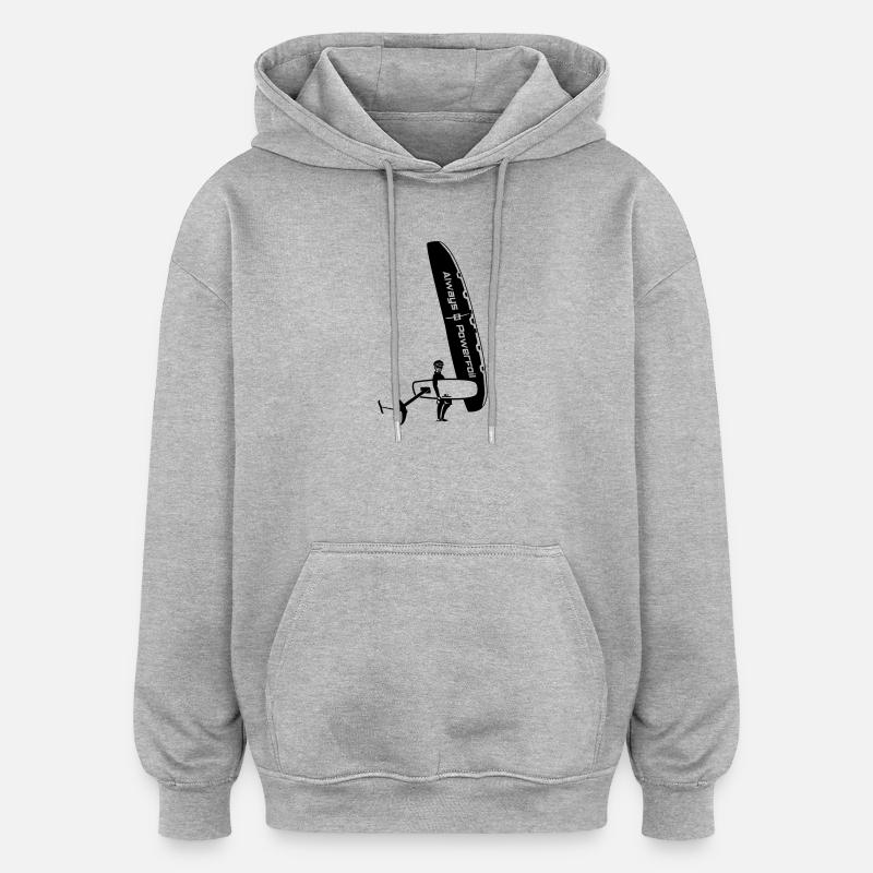 Foildude - Sweat à capuche oversize unisexe - gris chiné
