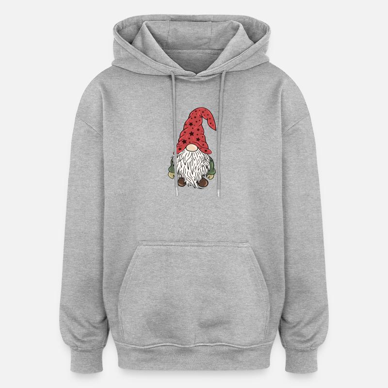 Elfes de Noël Gnom - Sweat à capuche oversize unisexe - gris chiné