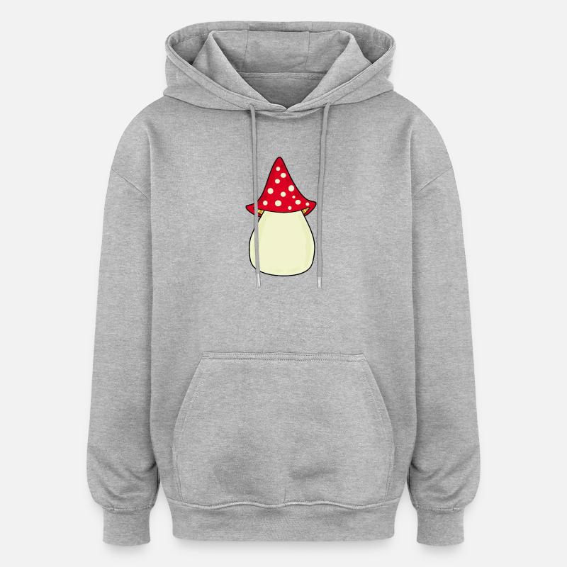 Mushroom Toadstool Pattern Personalizable Gift - Oversized Unisex Hoodie - heather grey