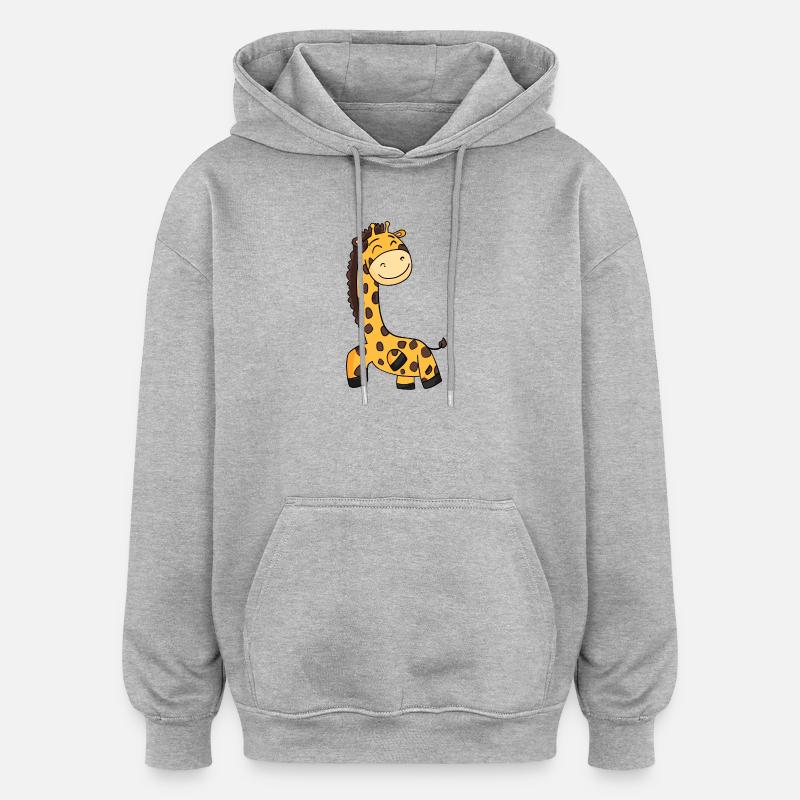 Giraffe - Oversized Unisex Hoodie - Grau meliert