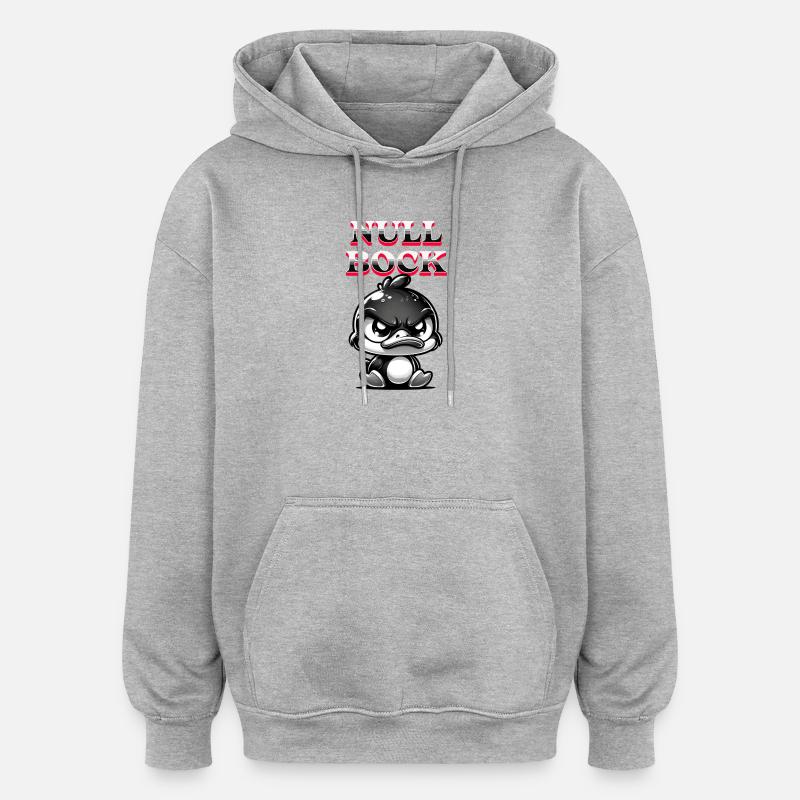 NULL BOCK - Oversized Unisex Hoodie - Grau meliert