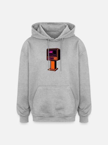 Retro Future TV - Oversized Unisex Hoodie - heather grey