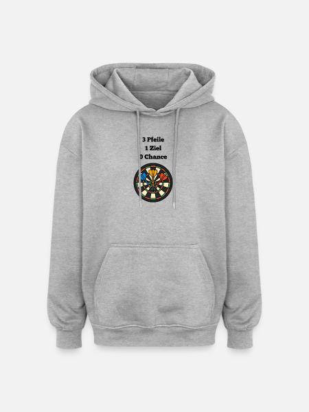 Volltreffer Dartboard Design - Oversized Unisex Hoodie - Grau meliert