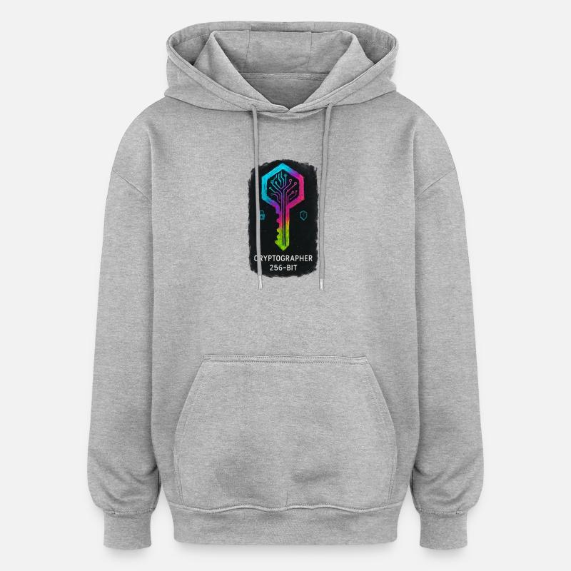 256-bit Cybersecurity Cryptographer - Oversized Unisex Hoodie - heather grey