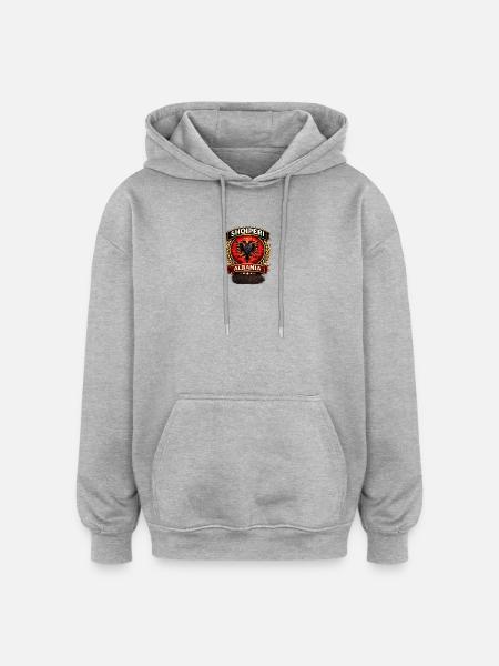 Albanien Adler Emblem - Oversized Unisex Hoodie - Grau meliert