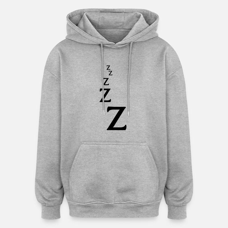 Zzzzzzz - Sweat à capuche oversize unisexe - gris chiné