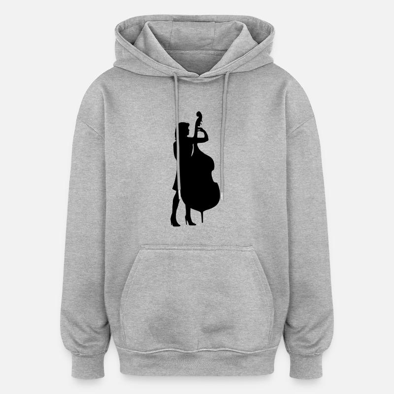 Contrebassiste - Sweat à capuche oversize unisexe - gris chiné