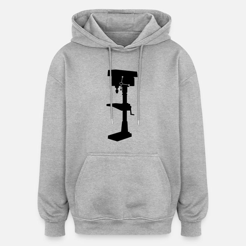 perceuse à colonne - Sweat à capuche oversize unisexe - gris chiné