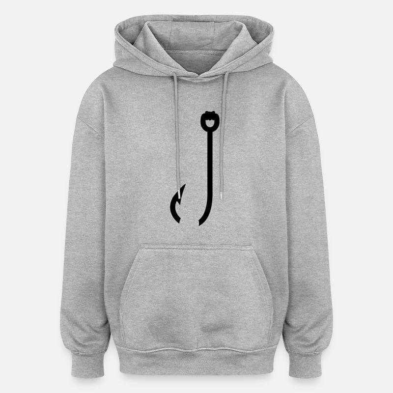 Hook - Sweat à capuche oversize unisexe - gris chiné