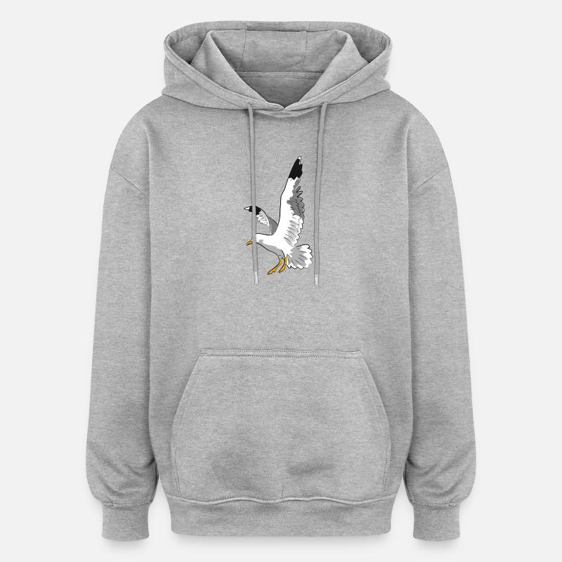 mouette - Sweat à capuche oversize unisexe - gris chiné