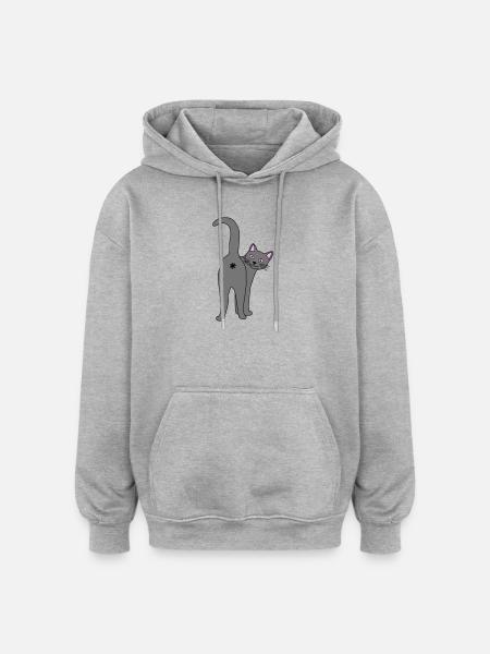 Naughty cat - Oversized Unisex Hoodie - heather grey