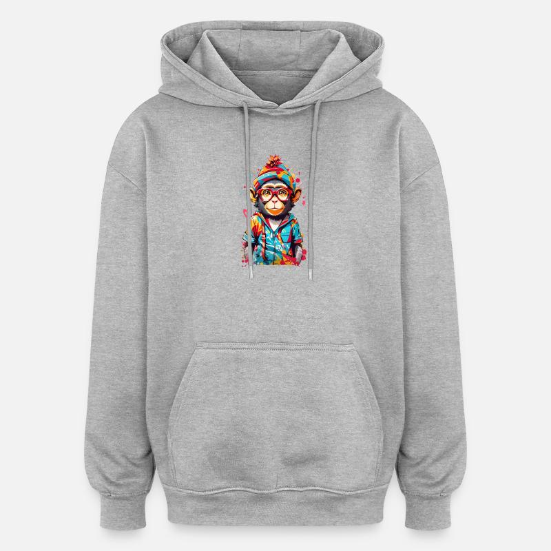 Cool monkey - Oversized Unisex Hoodie - heather grey