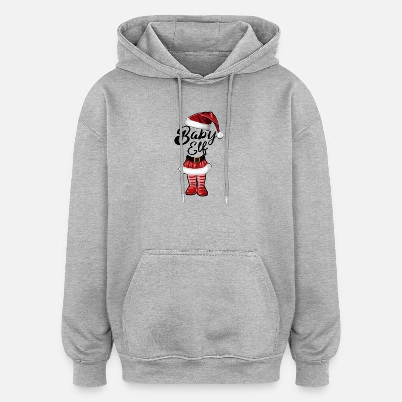Bébé Elfe – Douce Conception de Noël - Sweat à capuche oversize unisexe - gris chiné