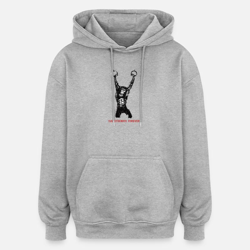 Calisthenics Evolution - Gymnastics Rings - Oversized Unisex Hoodie - heather grey