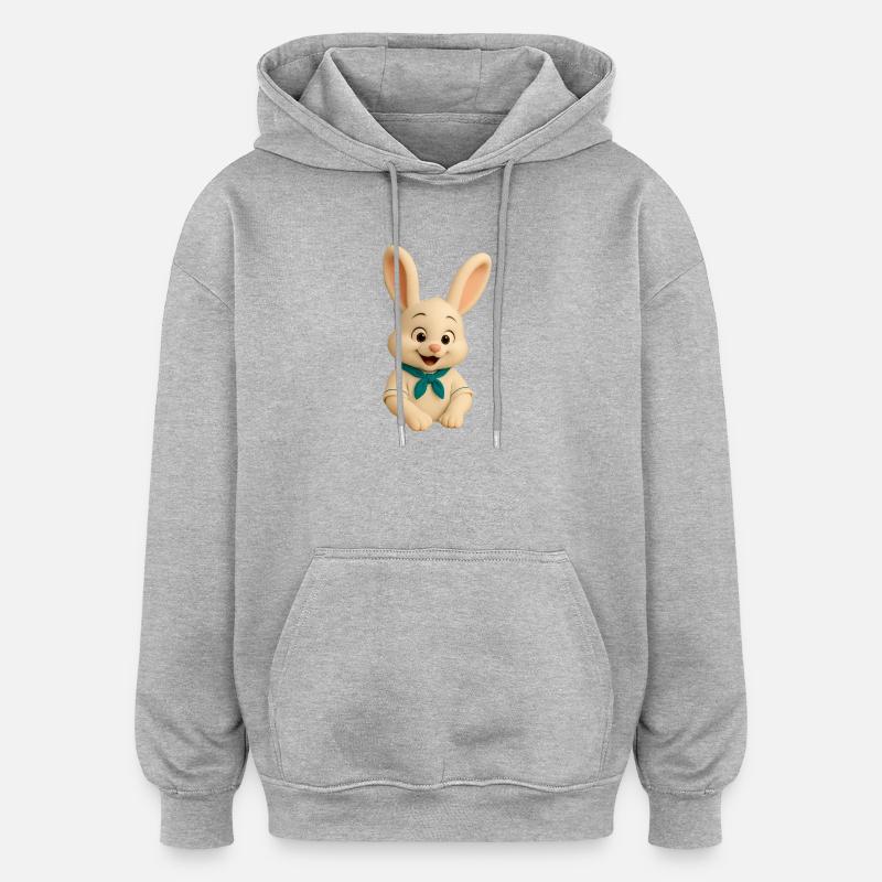 Chef Bunny - Sweat à capuche oversize unisexe - gris chiné