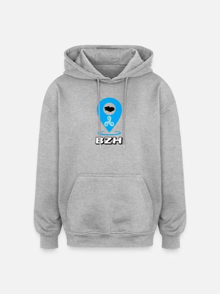 Triskel Breizh Blue - Oversized Unisex Hoodie - heather grey