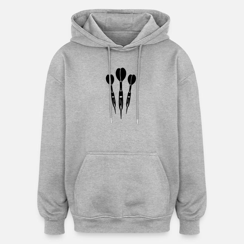 Icône de fléchettes - Sweat à capuche oversize unisexe - gris chiné