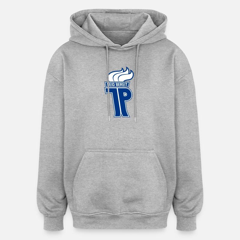 JP - Junge Pioniere Abzeichen (einfarbig) - Oversized Unisex Hoodie - Grau meliert