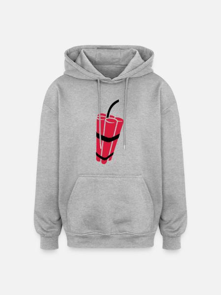 Dynamit - Oversized Unisex Hoodie - Grau meliert