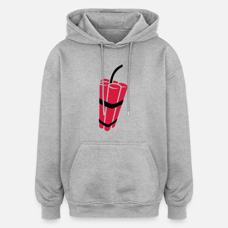 Dynamite - Sweat à capuche oversize unisexe - gris chiné