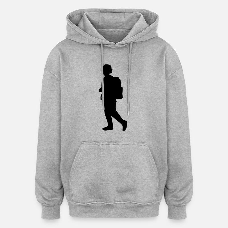 Élève - Sweat à capuche oversize unisexe - gris chiné