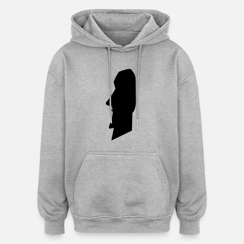 moai_02 - Oversized Unisex Hoodie - heather grey
