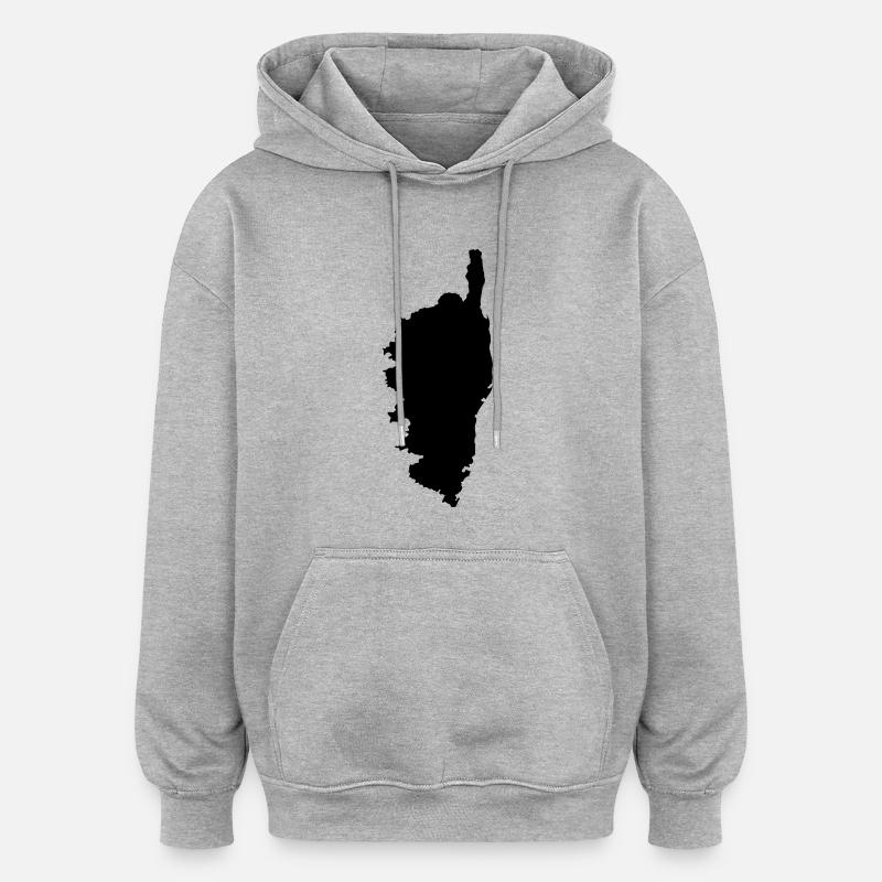 Corse - Sweat à capuche oversize unisexe - gris chiné